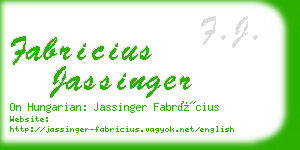 fabricius jassinger business card